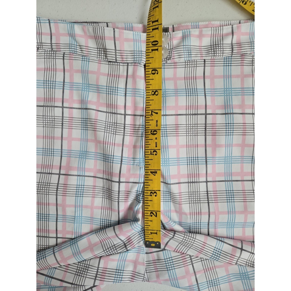 Callaway Women's 10 Pastel Blue Pink White Plaid Moisture Wicking Golf Shorts - Picture 14 of 16